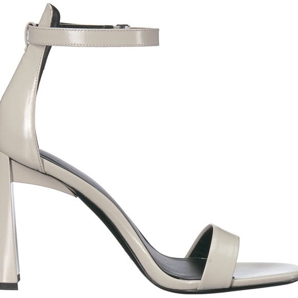 VIA Spiga Italian Leather Sandals Size 8.5M 38.5 Women's White Heeled Luxury - Picture 6 of 13